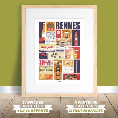 Affiche Rennes - "Rennes ma ville"