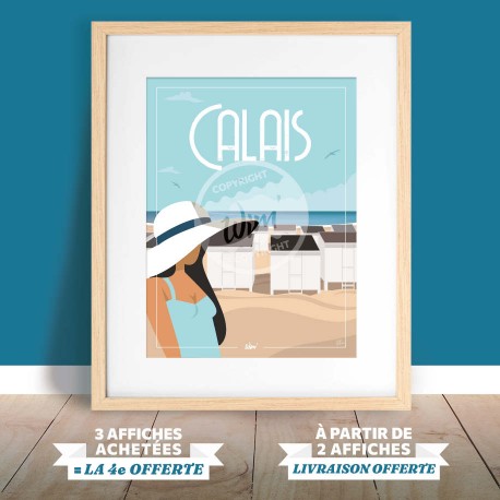 Affiche Calais - "La Plage de Calais"
