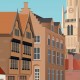 Affiche Bruges Vintage