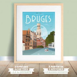 Affiche Bruges Vintage