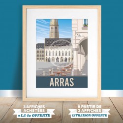 Affiche Arras - "Place des Héros" - VINTAGE