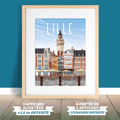Lille - "Détente sur la Grand'Place" Poster