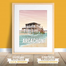 Affiche Arcachon - "Les cabanes tchanquées"