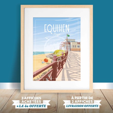 Affiche Équihen-Plage - "Détente"