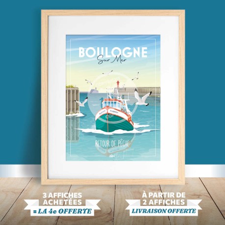 Affiche Boulogne-sur-Mer - "Retour de Pêche"