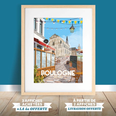 Boulogne-sur-Mer - "Place Dalton" Poster