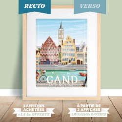 Affiche Gent - Gand Recto - Verso 30x40cm
