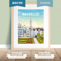 Bruxelles/Brussels - "Mont des Arts" - Recto/Verso Poster
