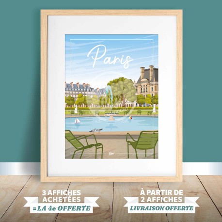 Affiche Paris - "Jardin des Tuileries"