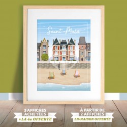 Saint-Malo - "Plage du Sillon" Poster