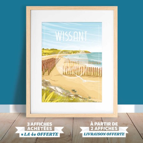 Affiche Wissant - "Plage de la Dune d'Aval"