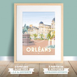 Affiche Orléans - "Place du Martroi"