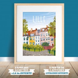 Lille - "Place Gilleson" Poster