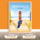 Affiche Deauville "Les Parasols" 50x70cm