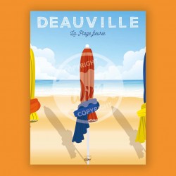 Deauville - "Les parasols" Poster