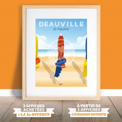 Deauville - "Les parasols" Poster