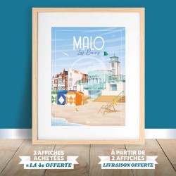 Affiche Malo-Les-Bains - "Détente"