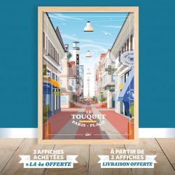 Affiche Le Touquet - "La rue Saint-Jean" / 50x70cm