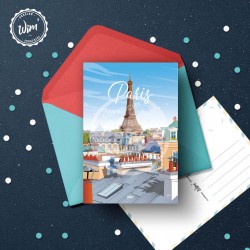 Carte Postale Paris - "Toi, toi mon Toit"  /  10x15cm