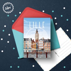 Carte Postale Lille - "Détente sur la Grand'Place"  /  10x15cm