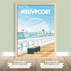 Affiche Nieuwpoort / Nieuport - "La jetée" / 50x70cm