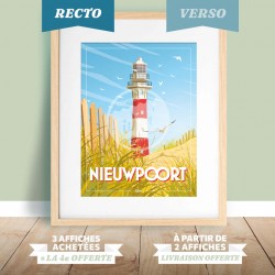 Affiche Nieuwpoort / Nieuport - "Le Phare" Recto/Verso