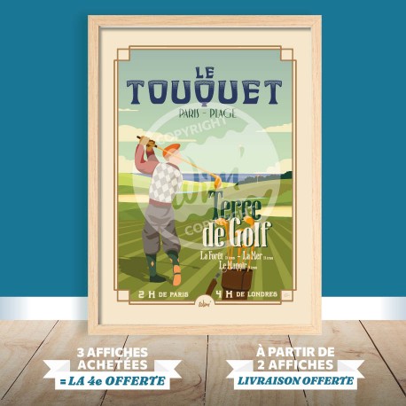 Affiche Le Touquet - "Golf du Touquet" / 50x70cm