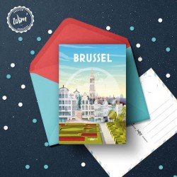 Brussel - "Mont des Arts" Postcard  / 10x15cm