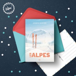 Carte Postale Montagnes - "Les Alpes"  /  10x15cm