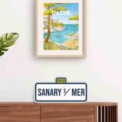 Panneau "Sanary-sur-Mer" / 42x20cm