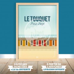 Le Touquet - "Cabines" Poster / 50x70cm