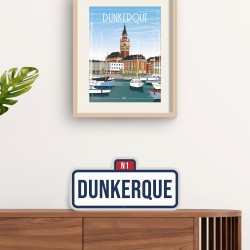 "Dunkerque" City Road Sign / 42x20cm