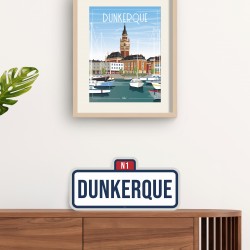 Panneau "Dunkerque" / 42x20cm