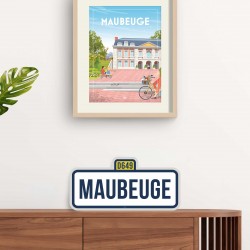 "Maubeuge" City Road Sign / 42x20cm