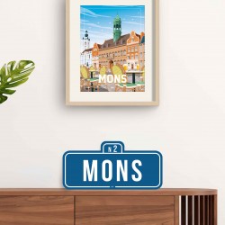 "Mons" City Road Sign / 42x20cm