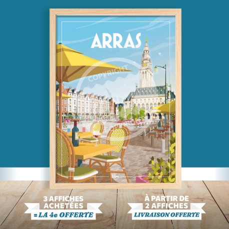 Affiche Arras - "Place des Héros" / 50x70cm