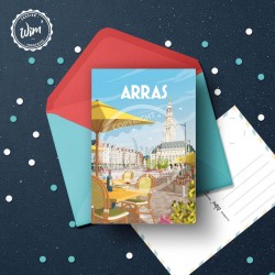 Arras - "Place des Héros" Postcard  / 10x15cm