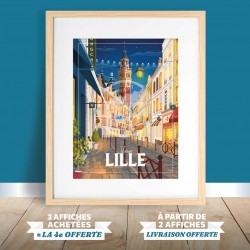 Affiche Lille - "Balade dans le Vieux Lille" - Nuit