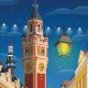 Lille - "Balade dans le Vieux Lille" - By night Poster