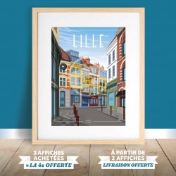 Lille - "Place des patiniers" Poster