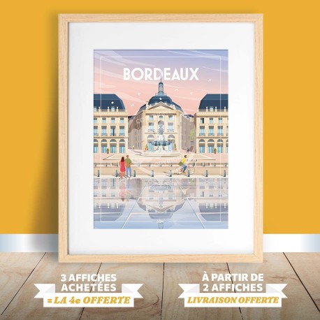Affiche Bordeaux - "Le miroir d'eau"
