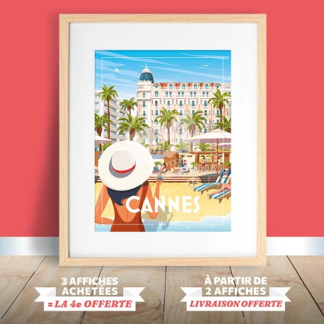 Affiche Cannes - "Détente à Cannes"